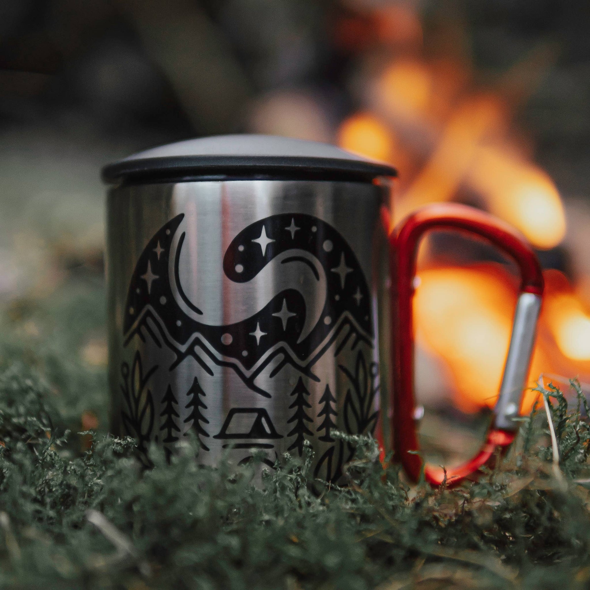 Tiny Print Shop - Wild Camping Carabiner Steel Camping Mug