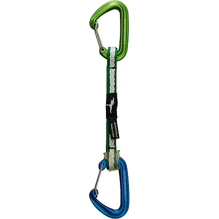 Metolius FS Mini II Wiregate Quickdraw FSMI106.03, Color: Green/Blue, Length: 6 in, Fabric/Material: Aluminum, Nylon/Dyneema