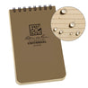 Weatherproof Top Spiral Notebook, 4" x 6", Tan Cover, Universal Pattern (No. 946T)
