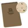 Weatherproof Top Spiral Notebook, 4" x 6", Tan Cover, Universal Pattern (No. 946T)