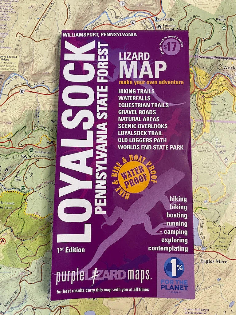 Purple Lizard Map - Loyalsock / Worlds End