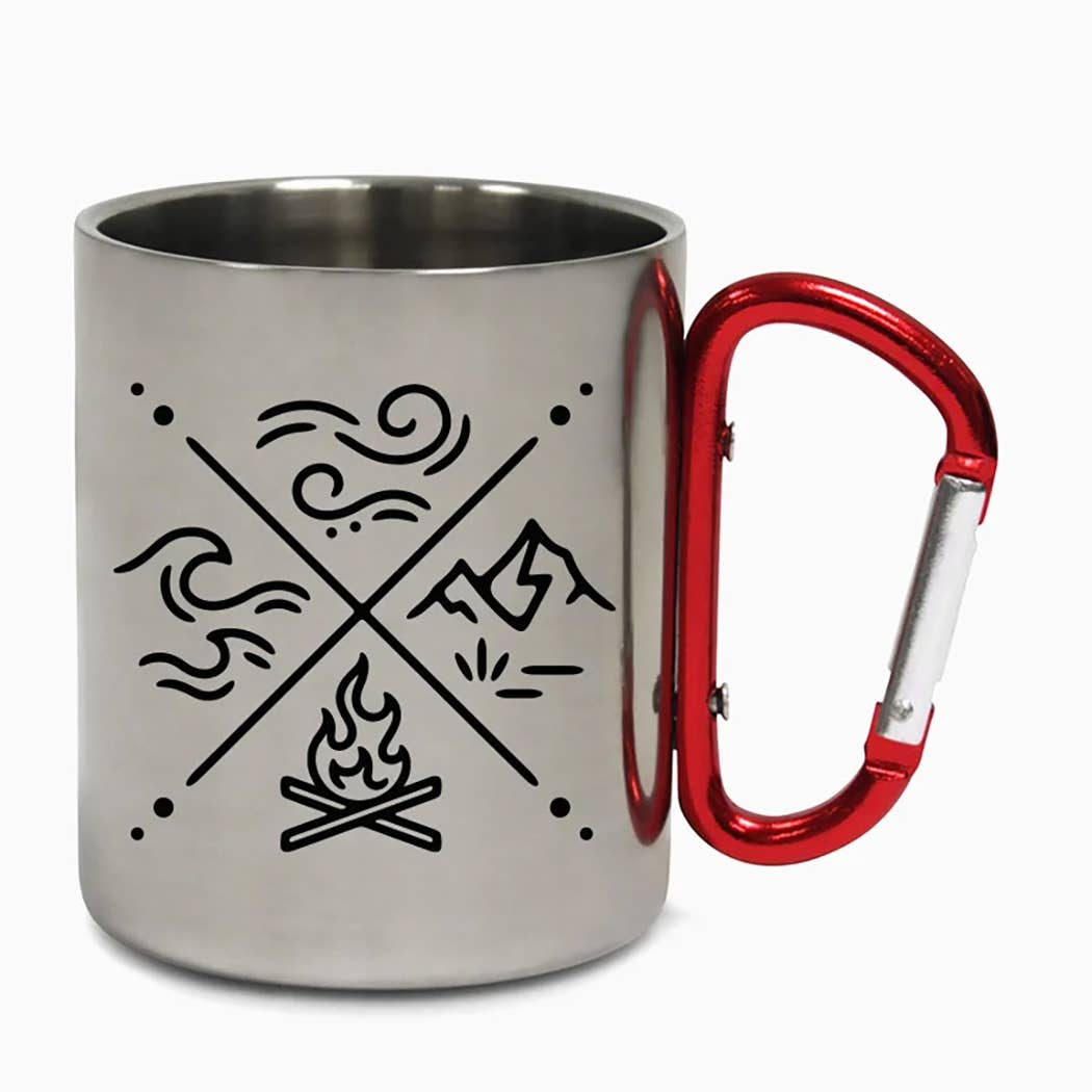 Tiny Print Shop - Nature Elements Carabiner Steel Camping Mug